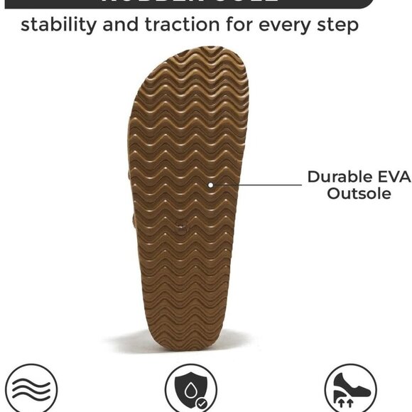 Genuine Suede Platform Sandals Women 3-Strap Wedges Memory Foam Non Slip - Picture 4 of 6